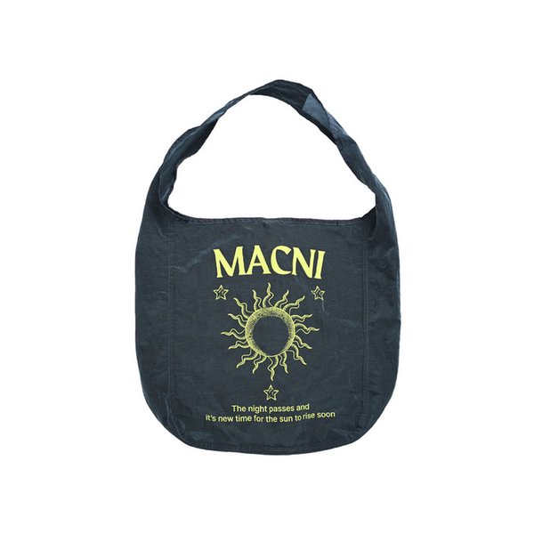 GRAPHIC PACKABLE SHOULDER BAG CHARCOAL