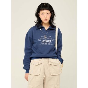 lotsyou_Classic Polo Sweat Shirt Navy