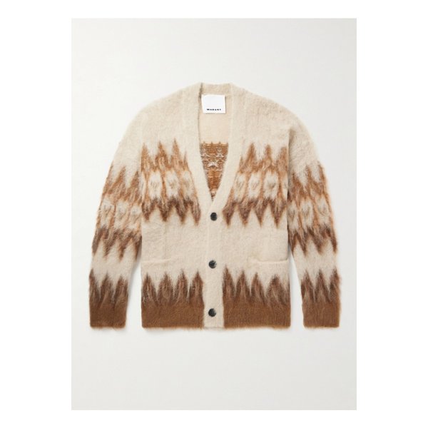 닐슨 오버사이즈 페어 아일 브러시드 니트 가디건 뉴트럴 46376663162868233