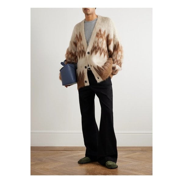 닐슨 오버사이즈 페어 아일 브러시드 니트 가디건 뉴트럴 46376663162868233