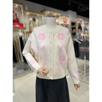 플라스틱아일랜드 [시흥점] 플라워 모티브 니트 가디건 (PR1KG184)