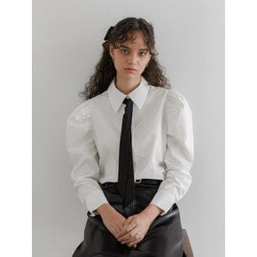 Mutton sleeve Black tie blouse