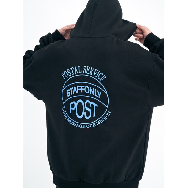 STAMP ZIP UP HOODIE (BLACK)