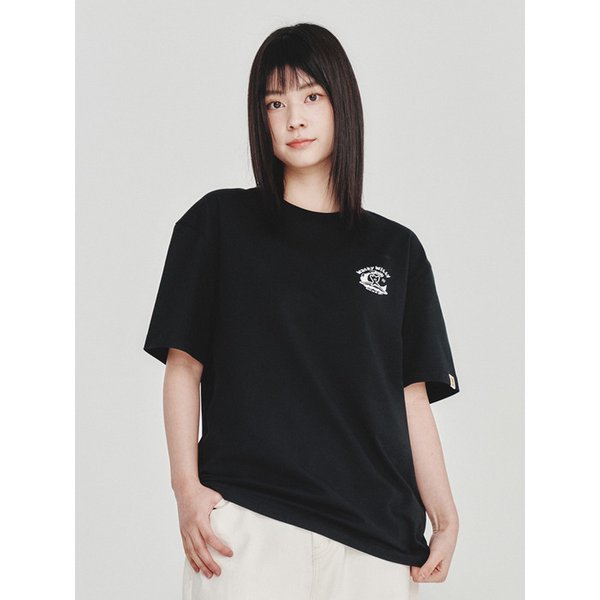 서핑 키키 그래픽 반팔 티셔츠 블랙
