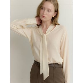 2way Simple Tie Blouse / Cream(3color)