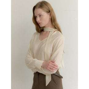 2way Simple Tie Blouse / Cream(3color)