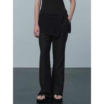 LE crochet layered knitted skirt (black)