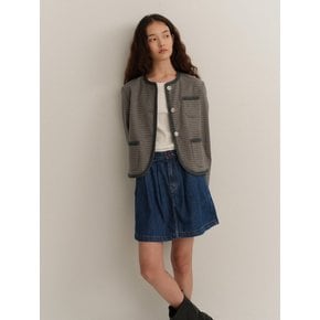 Reverie Check Tweed Jacket (CadetBlue)