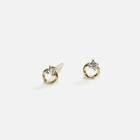 4프롱 다이아몬드 14k 모노 귀걸이 [E200201]