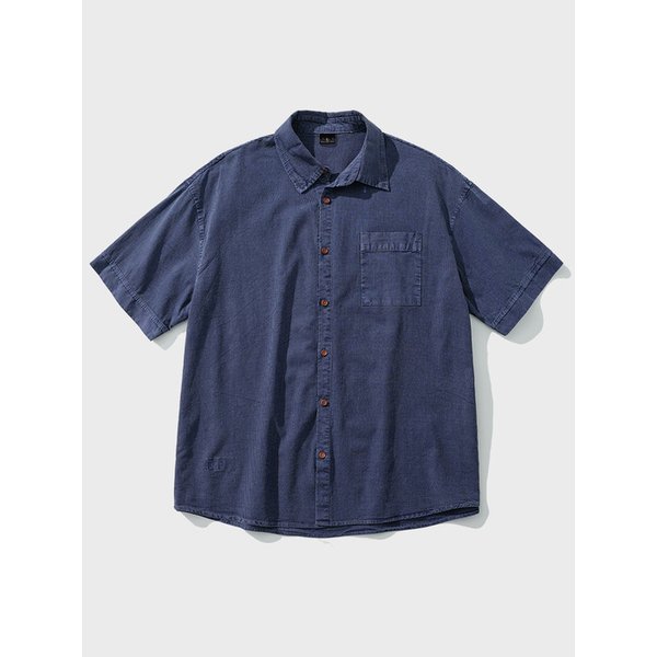 쿨 썸머 스트라이프 피그먼트 반팔셔츠 네이비 MJSS7787