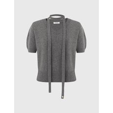 몰리 퍼프 슬리브 니트 탑_차콜 / MOLLY PUFF SLEEVE KNIT TOP_CHARCOAL