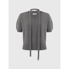 [단독]몰리 퍼프 슬리브 니트 탑_차콜 / MOLLY PUFF SLEEVE KNIT TOP_CHARCOAL