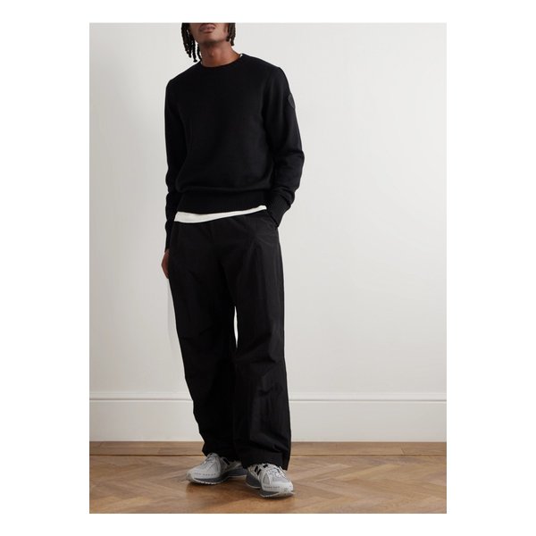 로소 로고 아플리케 울 스웨터 블랙 46376663162932201