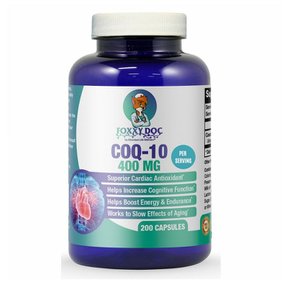 Foxxy Doc CoEnzyme COQ10 폭시 닥 코엔자임 코큐텐 400mg 200캡슐