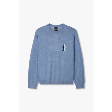 ARMANI EXCHANGE AX남성 투톤 로고 크루넥 풀오버A414332029멜란지블루