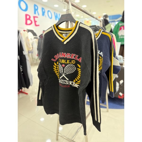 [여주점] 남여공용니트,테니스브이넥니트 블랙JFZZ51A12