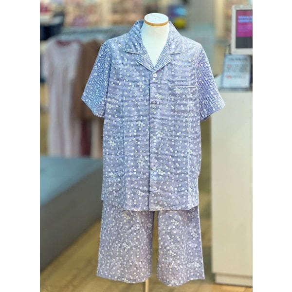 [파주점] 면혼방 플라워 나염 남성 반팔  파자마 세트 MP6034B