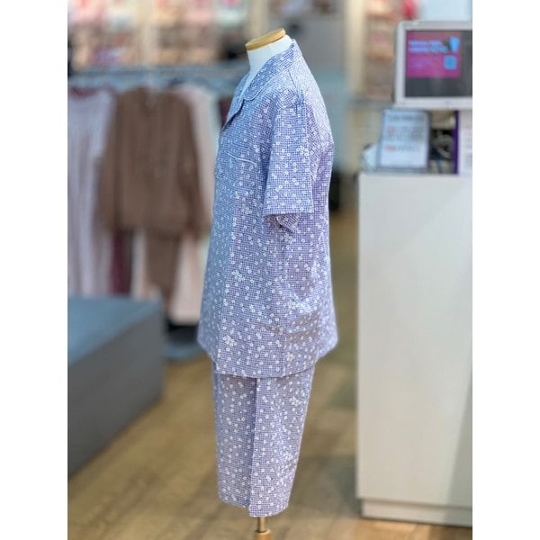 [파주점] 면혼방 플라워 나염 남성 반팔  파자마 세트 MP6034B