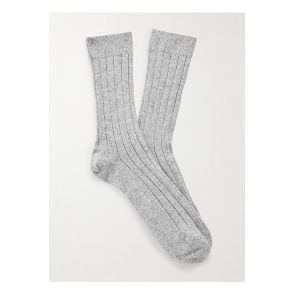 존스톤스 오브 엘긴 골지 캐시미어 양말 그레이 46376663162948209