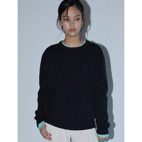 BASIC WOOL KNIT PULLOVER BLACK