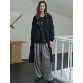 Oversize Long Knit Cardigan - Black