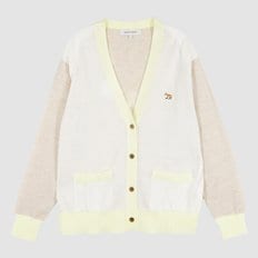 메종키츠네 여성 베이비폭스 컬러블록 가디건 ecru MW00505KT1036 P701