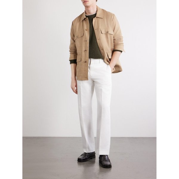 코튼 리넨 블렌드 트윌 스트레이트 팬츠 46376663163069551