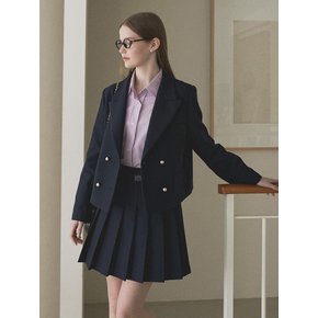 Double button collar jacket_Navy