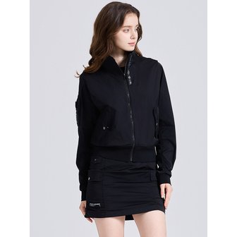 챌린저 여성 시그니처 하이넥 블루종 베스트 블랙