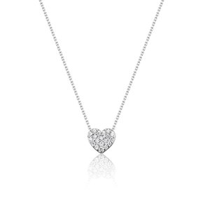 14K/18K 랩다이아몬드 파베 하트 목걸이(LN3069)
