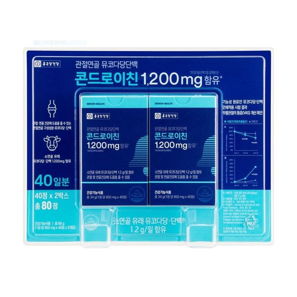 관절 연골 뮤코다당단백 콘드로이친 850MG*40정*2입