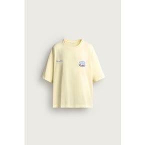릴렉스핏 패치워크 라운드넥 반팔 티셔츠 / 1165/302/306 LIGHT YELLOW