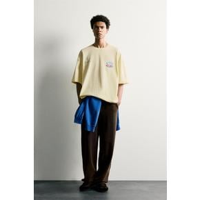 릴렉스핏 패치워크 라운드넥 반팔 티셔츠 / 1165/302/306 LIGHT YELLOW