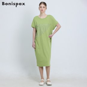 [보니스팍스(Bonispax)] 우븐배색 가오리핏 저지 원피스 (택가격: 119000원)