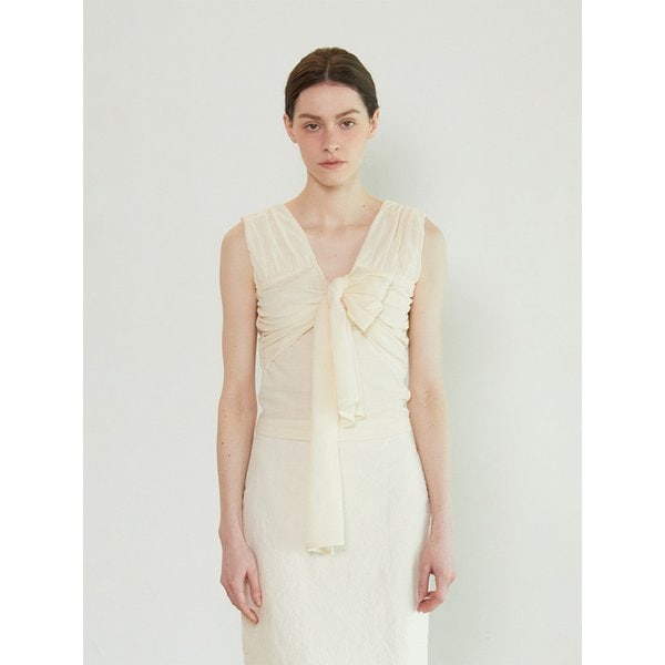 RIBBON KNOT TOP - IVORY
