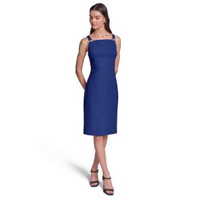 칼라거펠트 우먼 Sleeveless Scuba Crepe Sheath 보우 드레스 - Maritime 26323267 1390489