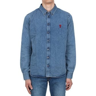아미 [시흥점] 25FW 하트로고 자수 데님 셔츠 (USH063 056 480)