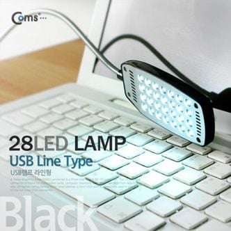 제이큐 무버튼 USB 램프라인형 허브 컨버터 28LED Black 1394