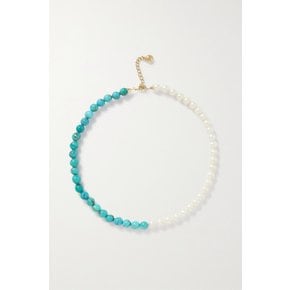 14-karat Gold, Pearl And Turquoise Necklace 블루