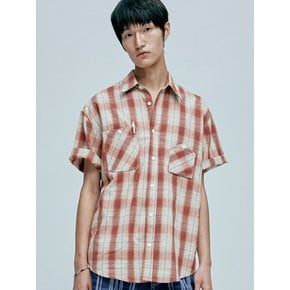 cig plaid 2 pocket work shirts red