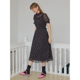 일루스트리스 일루전 BLACK ROSE CHIFFON DRESS