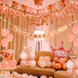  크라운 생일풍선 풀세트 생일파티 해피벌스데이 가랜드 케이크 장식풍선 헬륨 숫자 알파벳