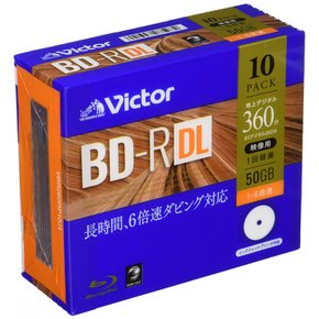 빅터 (빅터) BD-R DL VBR260RP10J1 싱글 레코딩용 (단면, 2 레이어, 1-6, 10 디스크)