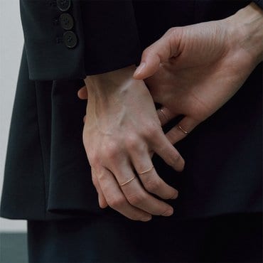 베흐트 [14k gold] Cinq.k.14 / simple layered ring (54188)