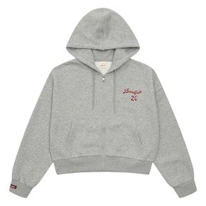 여자 겨울이월 칼라 자수 기모 크롭 후드 점퍼(24RT751)