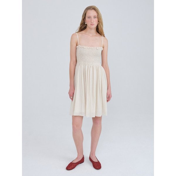 [리퍼브] 스모킹 미니 드레스 BEIGE