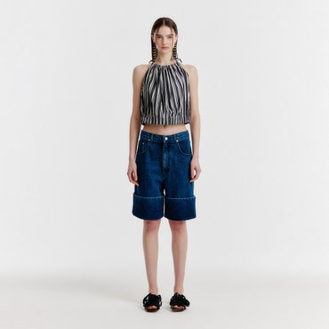 EENK YOCO Turn-up Denim Shorts - Blue