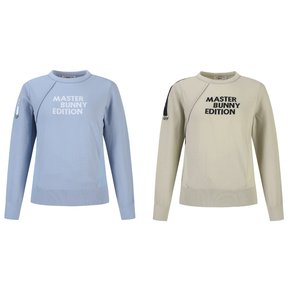 25S/S(421E1SR205) 여성 우븐 믹스 루즈핏 배색로고 니트 티셔츠