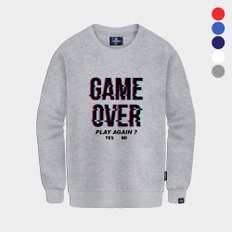 진마니아 게임 오버 맨투맨티 남녀공용 빅사이즈 S~4XL 오버핏 박스티 루즈핏 긴팔 면티 단체티 티셔츠