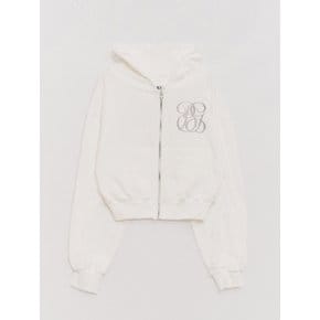 Logo Signature-fit Puff-Sleeve Hood Jacket White